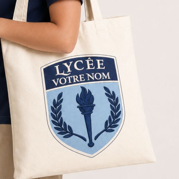Embroidered school backpack with crest
