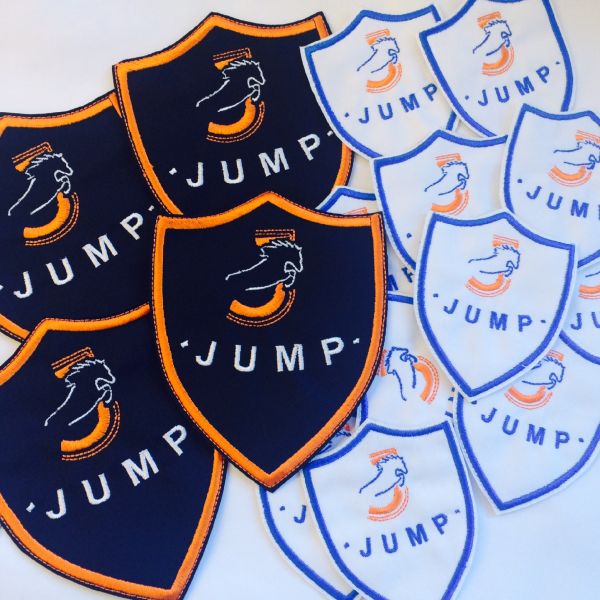 Commemorative embroidered school patch in multiple styles